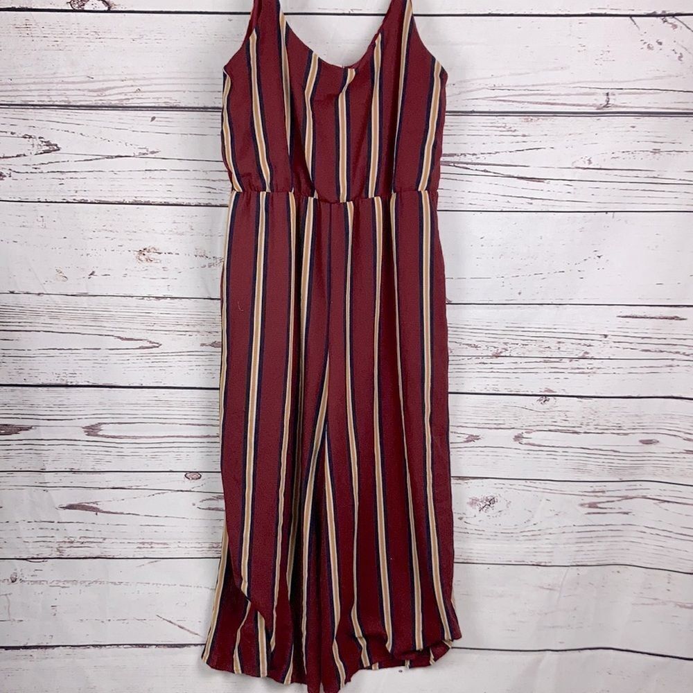 TeenBell Cropped Striped Jumpsuit